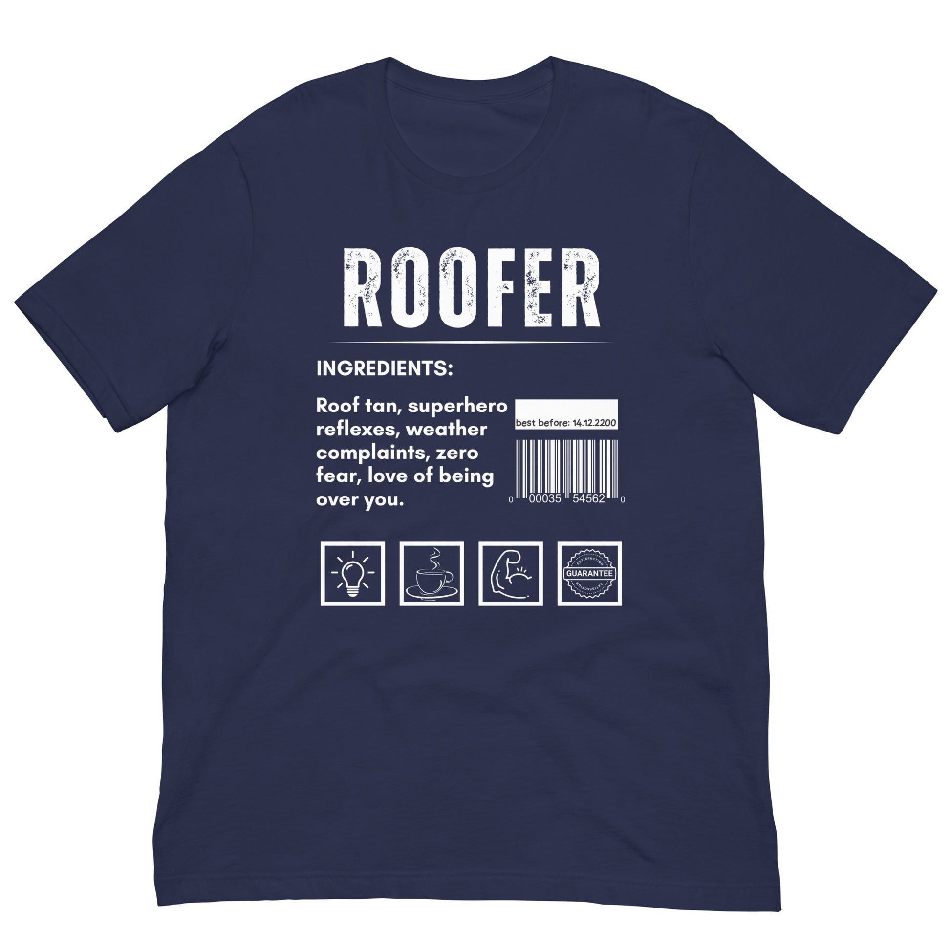 Funny T-shirt for roofers - roofer-ingredients-tee - GWaves 