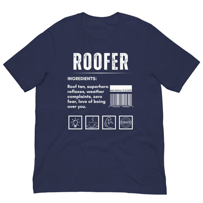 Funny T-shirt for roofers - roofer-ingredients-tee - GWaves 