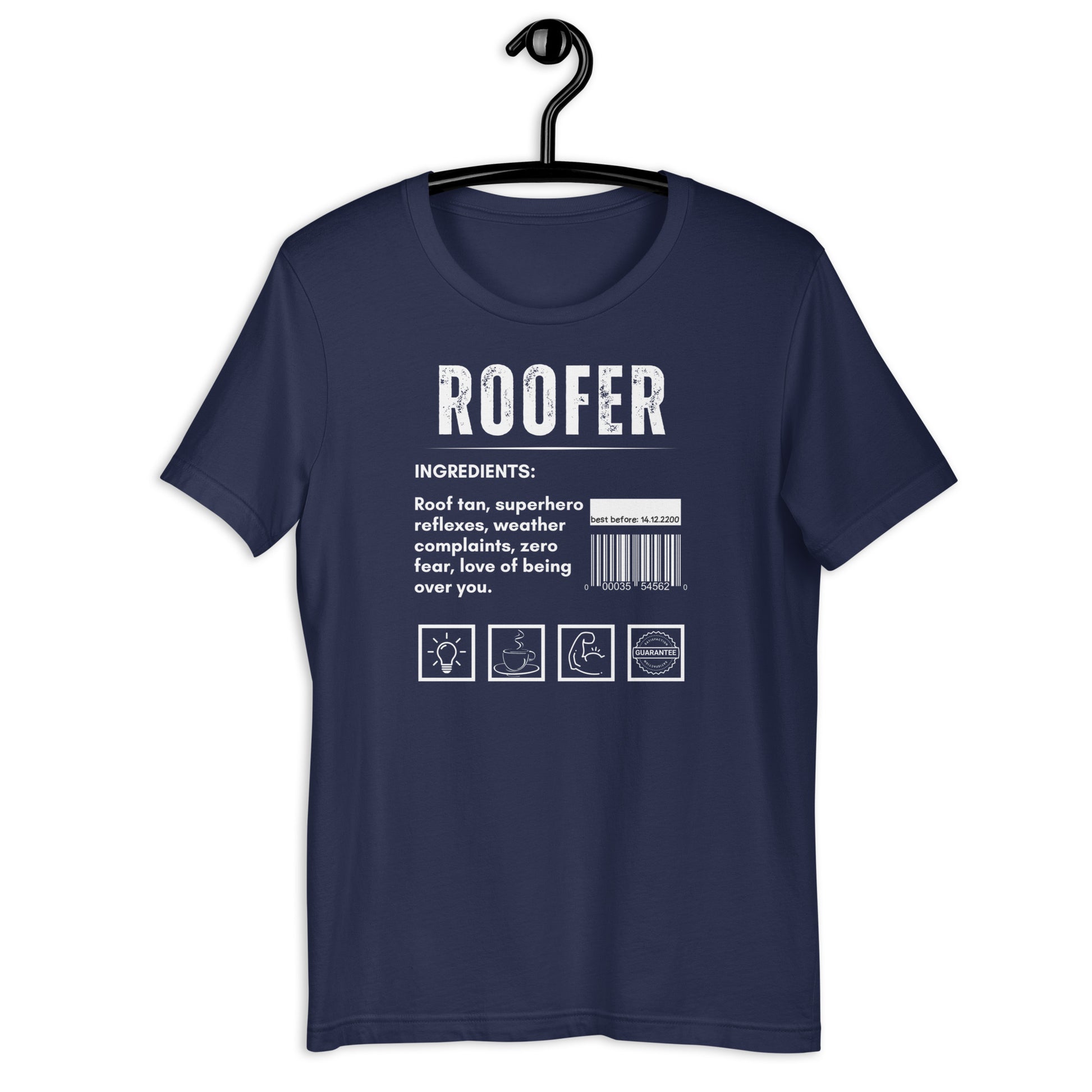 Funny T-shirt for roofers - roofer-ingredients-tee - GWaves 