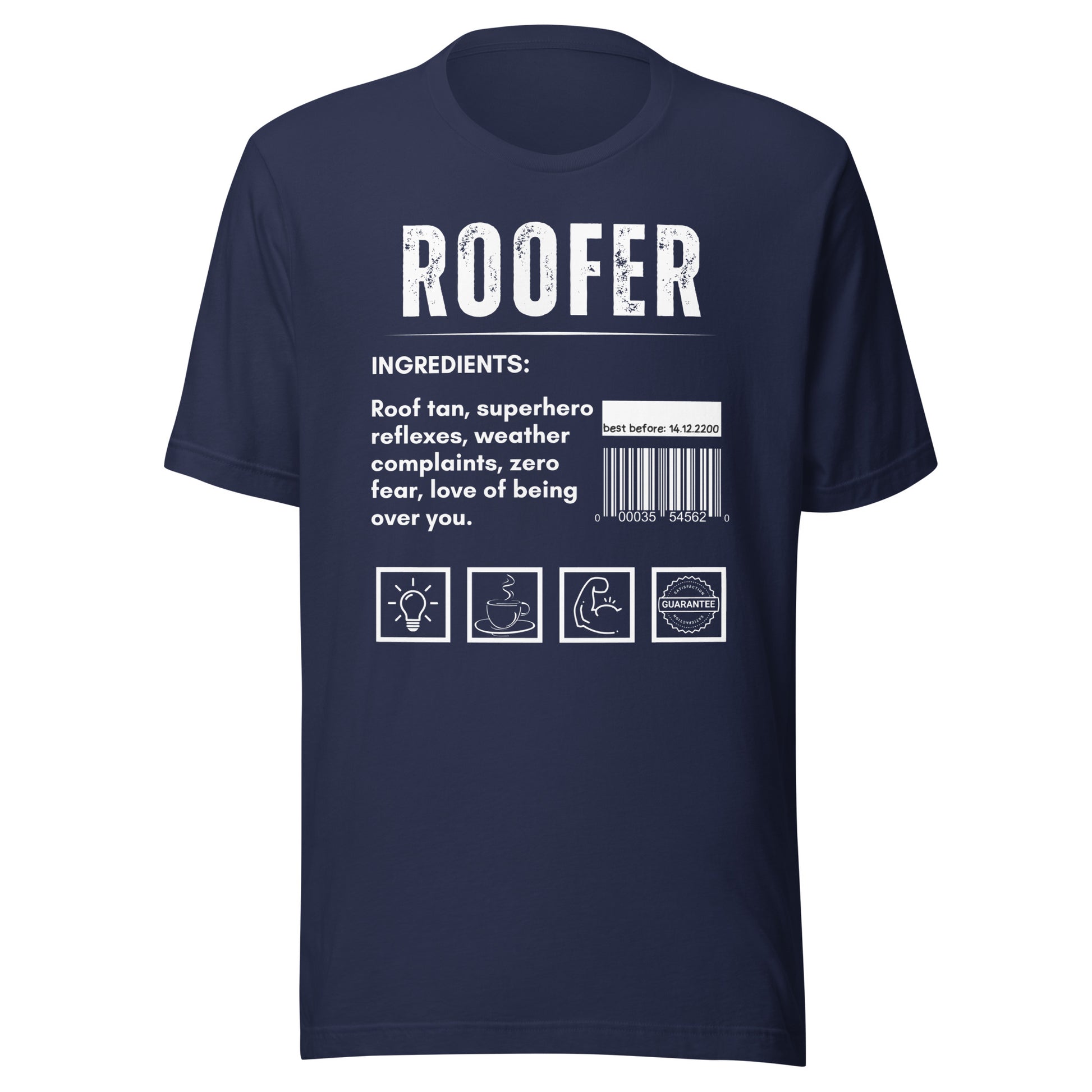 Funny T-shirt for roofers - roofer-ingredients-tee - GWaves 