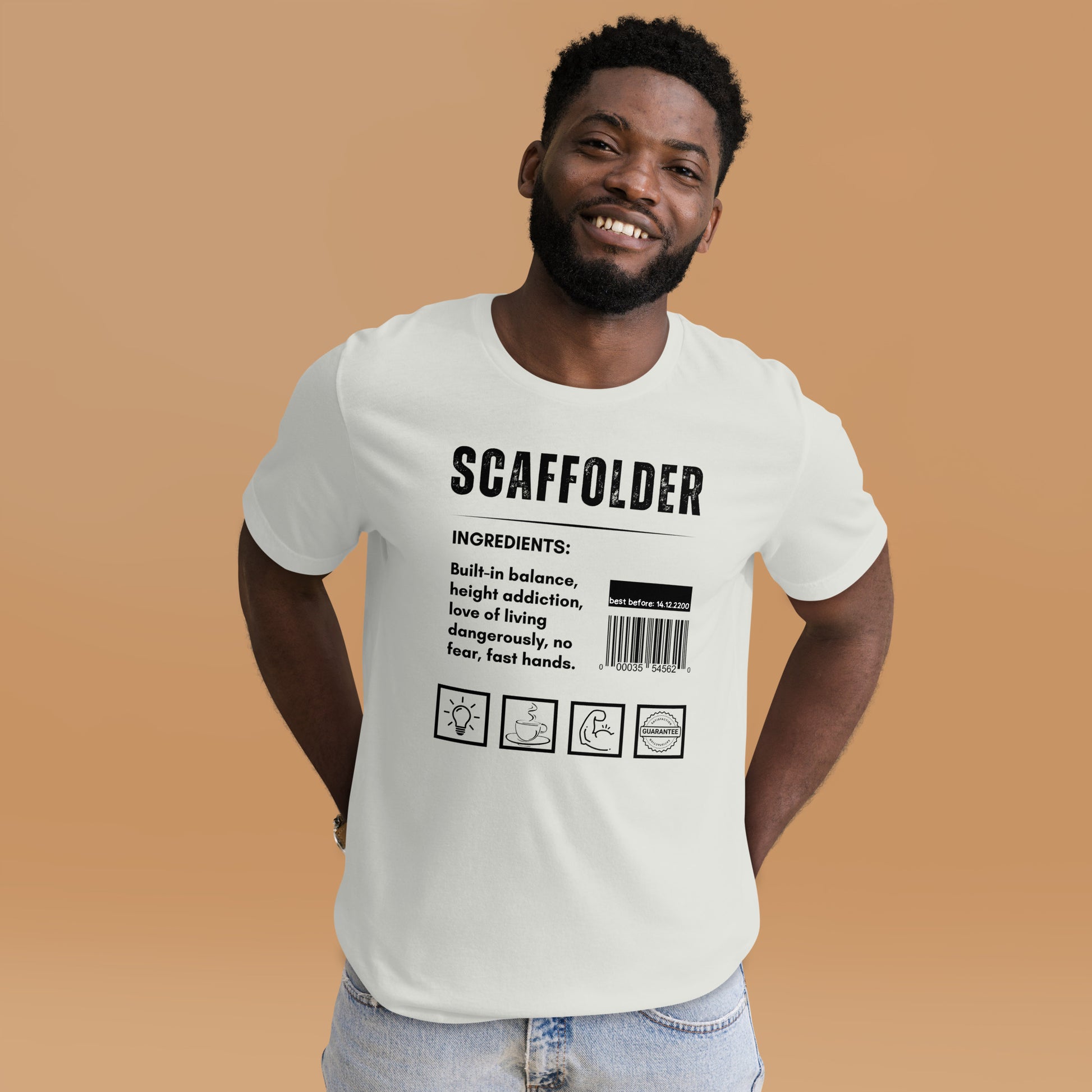 Funny T-shirt for scaffolders - scaffolder-ingredients-tee - GWaves 