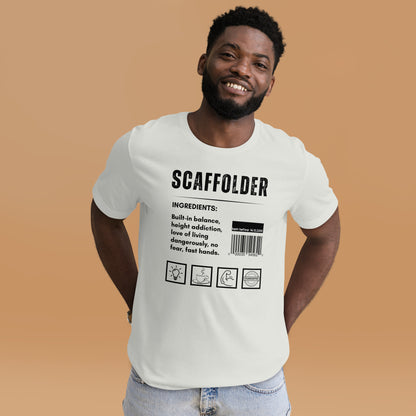 Funny T-shirt for scaffolders - scaffolder-ingredients-tee - GWaves 