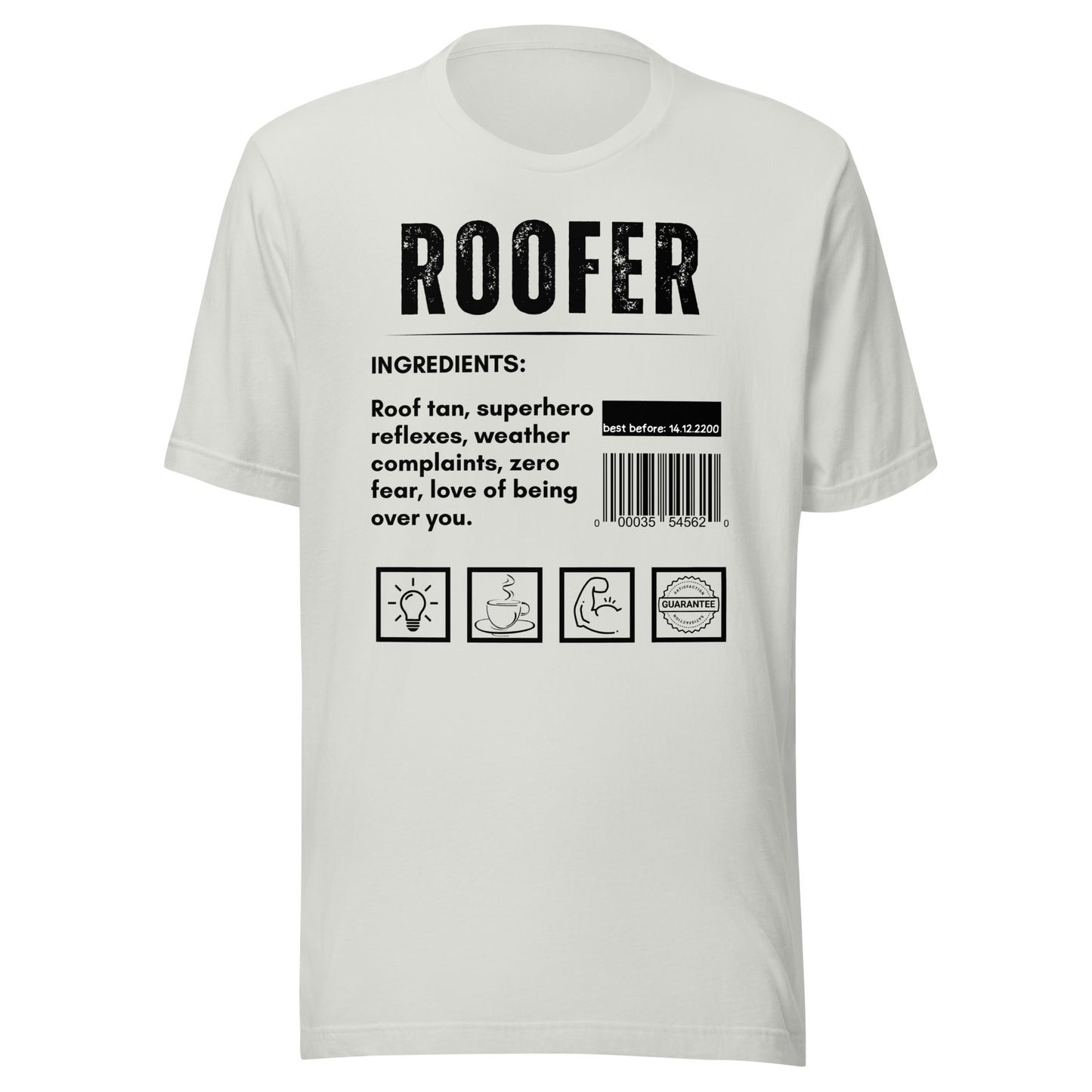 Funny T-shirt for roofers - roofer-ingredients-tee - GWaves 