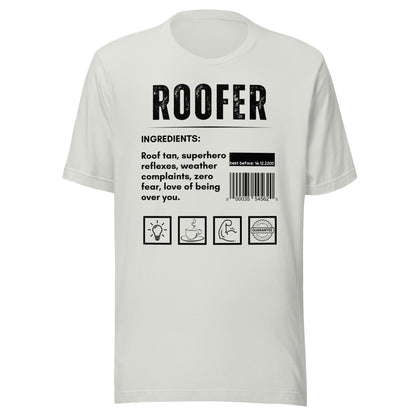 Funny T-shirt for roofers - roofer-ingredients-tee - GWaves 