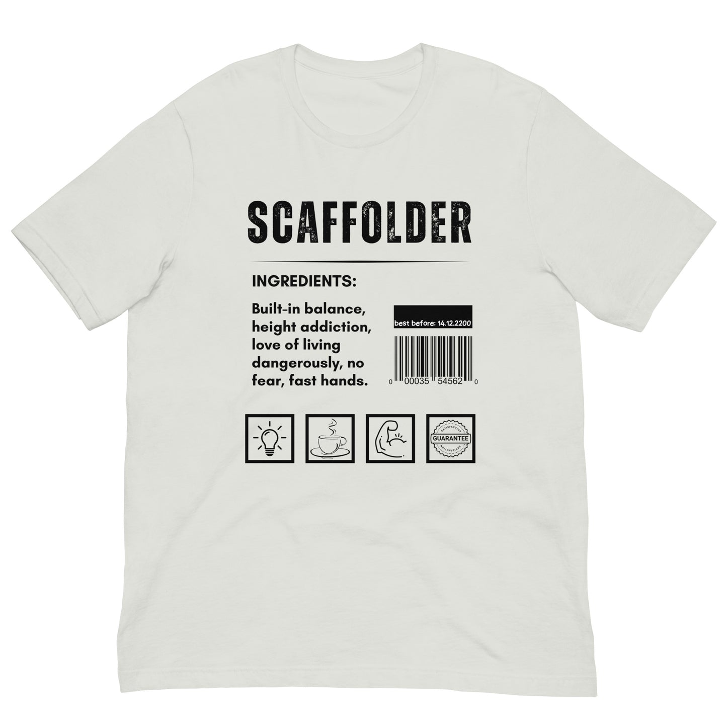 Funny T-shirt for scaffolders - scaffolder-ingredients-tee - GWaves 
