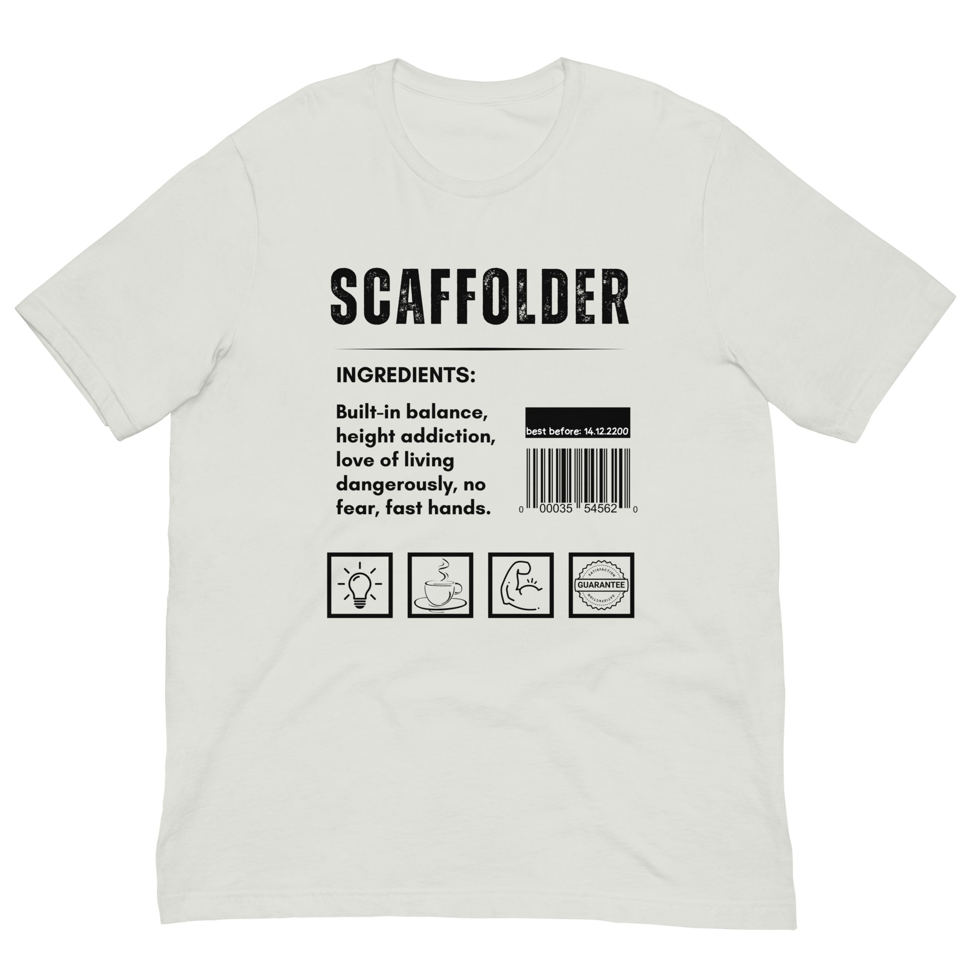 Funny T-shirt for scaffolders - scaffolder-ingredients-tee - GWaves 