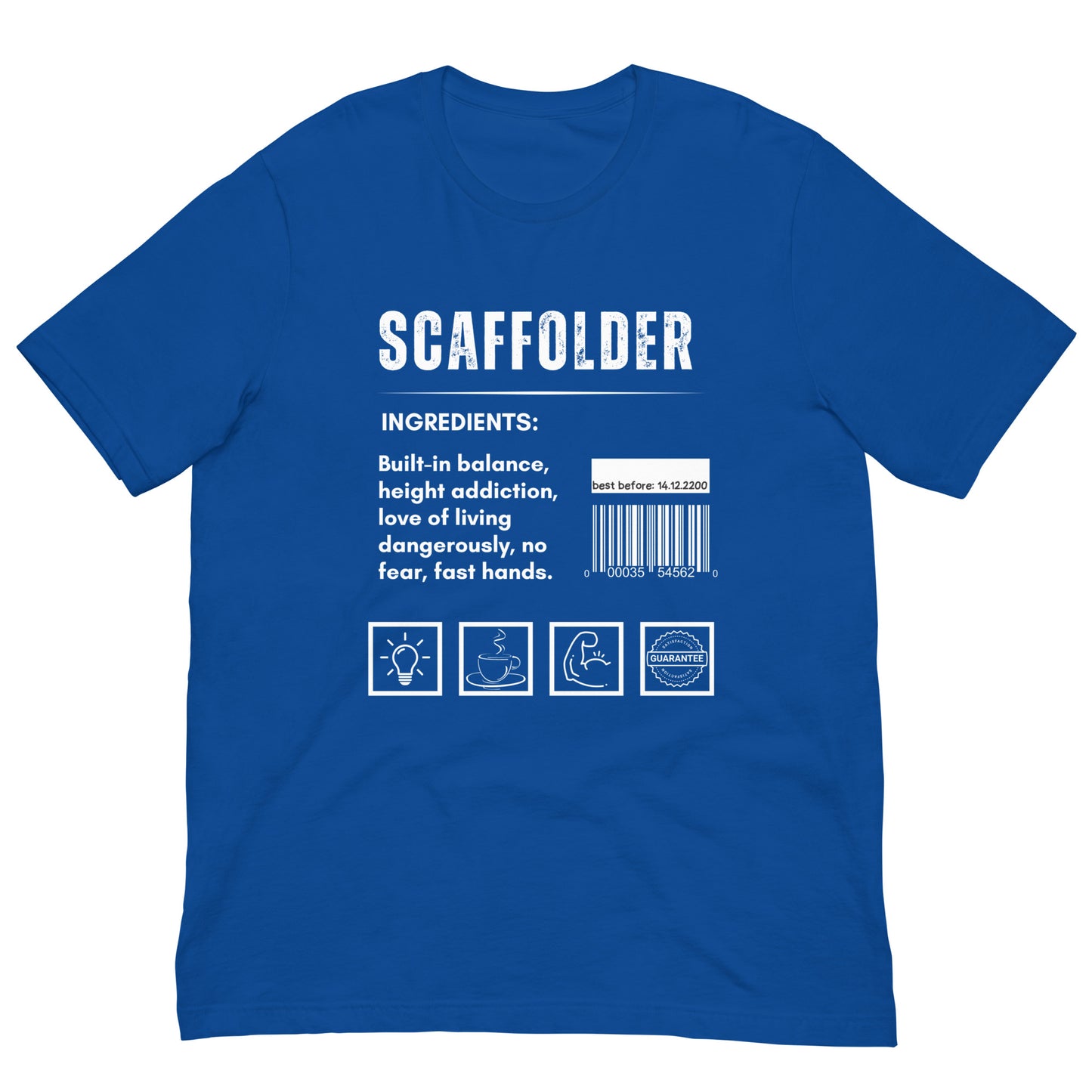 Funny T-shirt for scaffolders - scaffolder-ingredients-tee - GWaves 