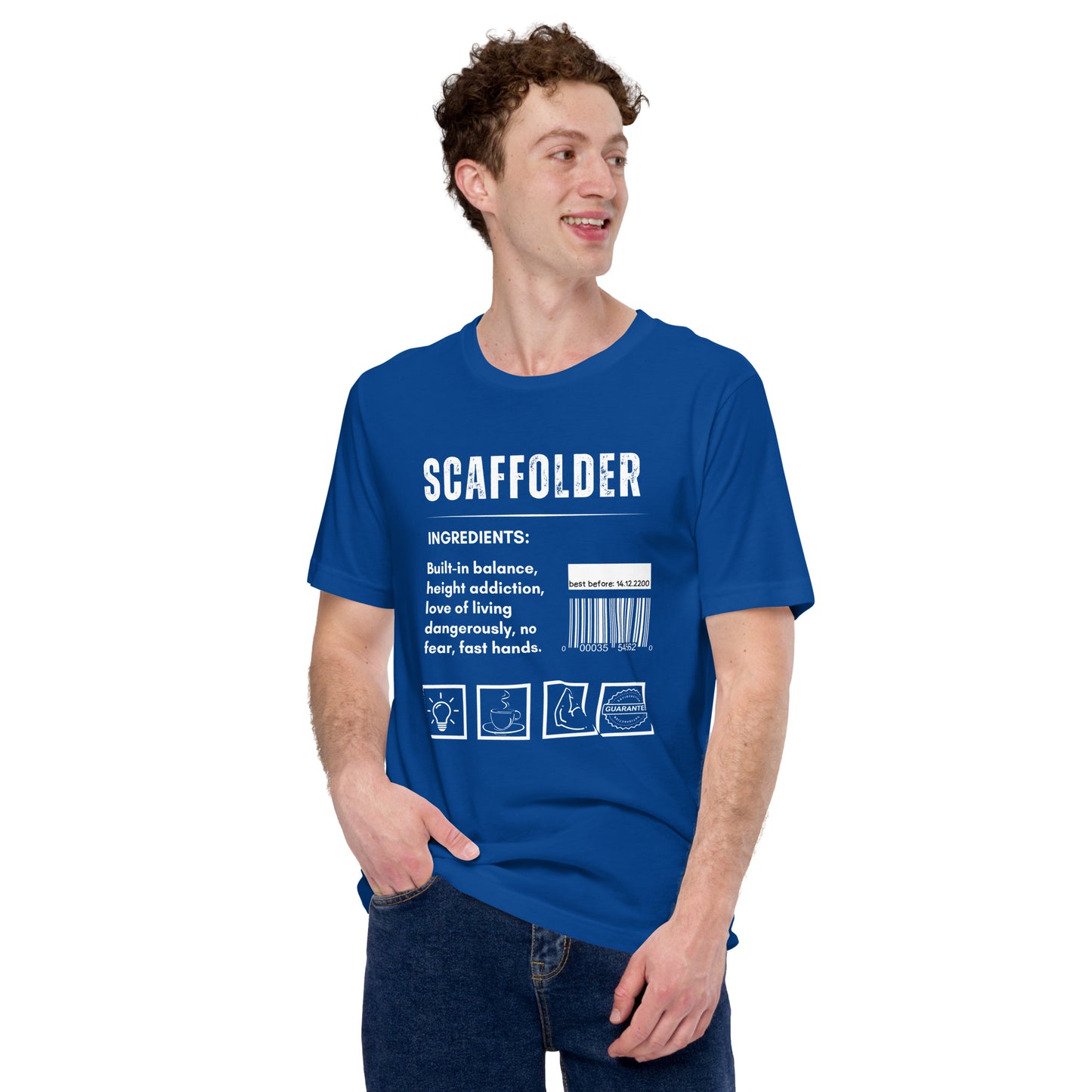 Funny T-shirt for scaffolders - scaffolder-ingredients-tee - GWaves 