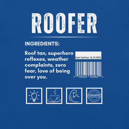 Funny T-shirt for roofers - roofer-ingredients-tee - GWaves 