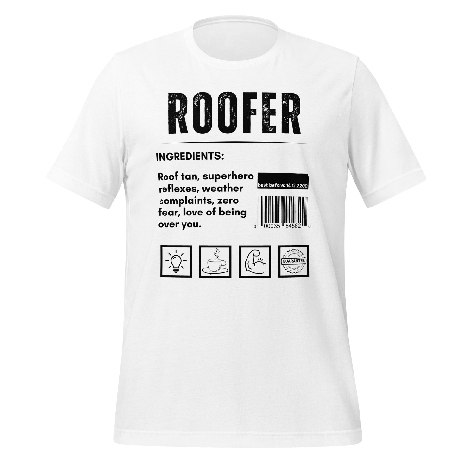 Funny T-shirt for roofers - roofer-ingredients-tee - GWaves 