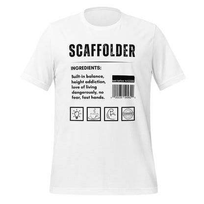 Funny T-shirt for scaffolders - scaffolder-ingredients-tee - GWaves 
