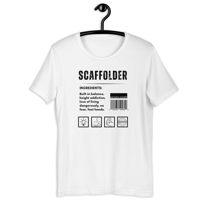 Funny T-shirt for scaffolders - scaffolder-ingredients-tee - GWaves 