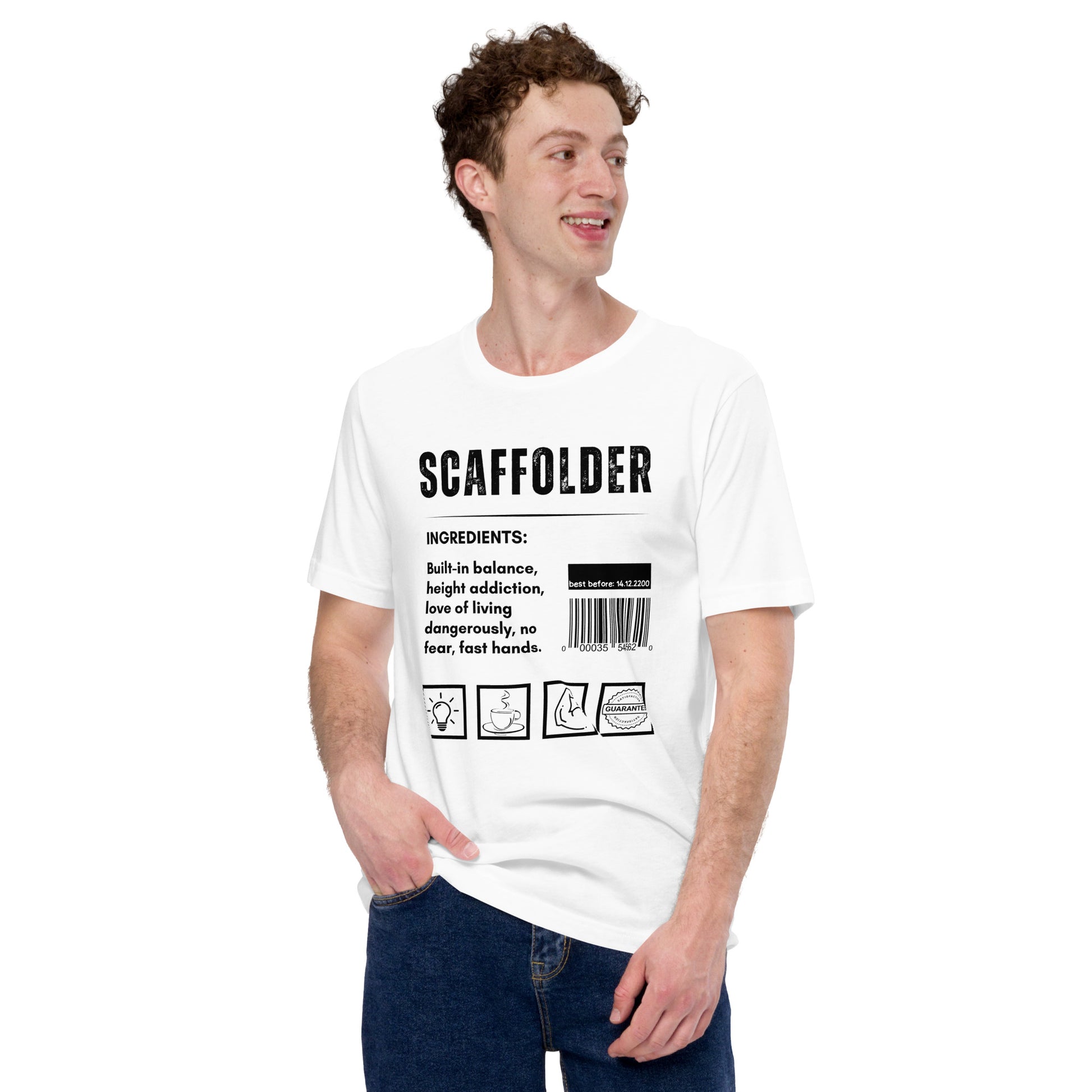Funny T-shirt for scaffolders - scaffolder-ingredients-tee - GWaves 